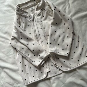 H&M White and Black Polka Dot Cardigan Sweater